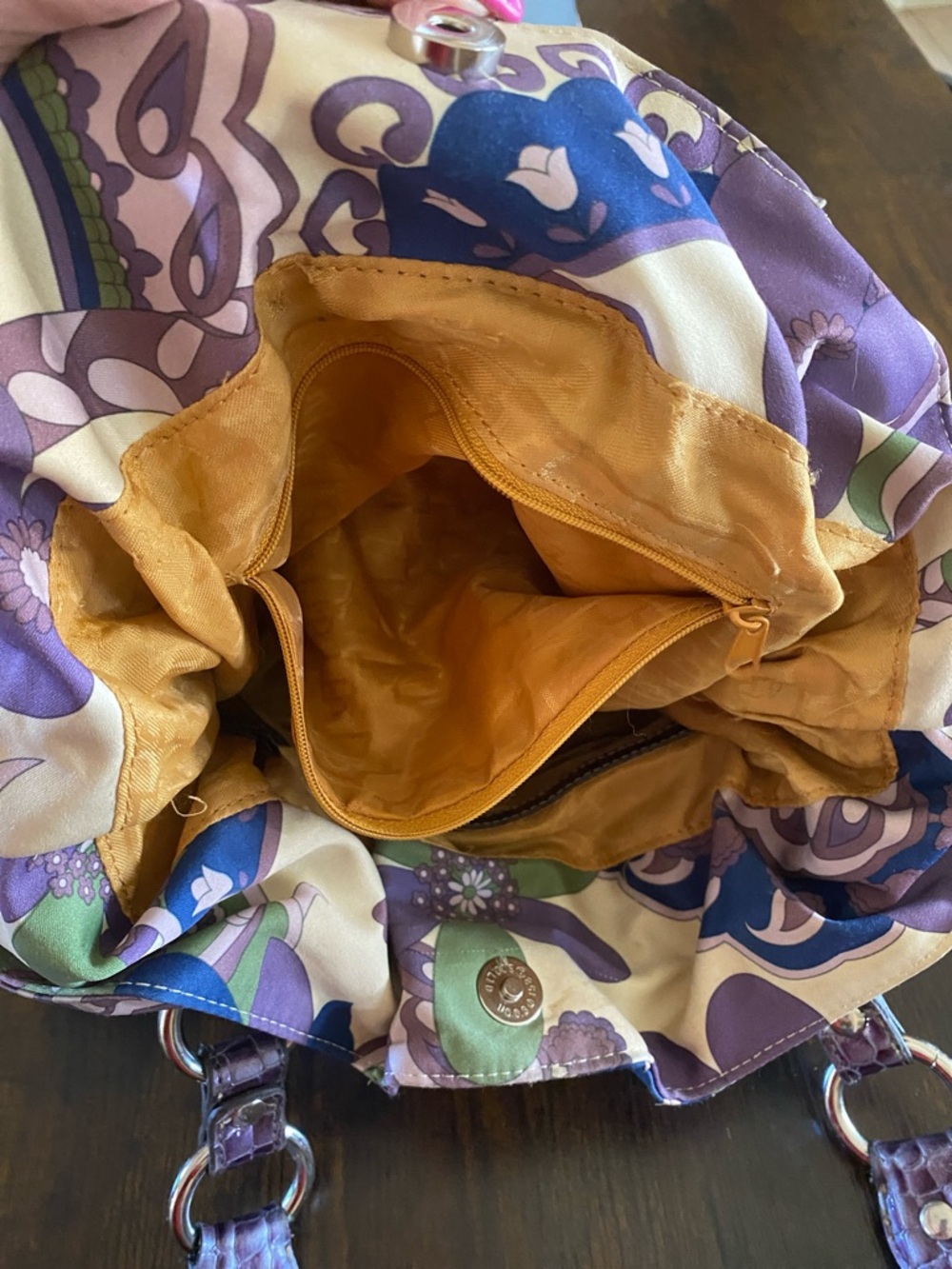 Kathy van Zeeland Purple Floral Pattern Hobo    Purse - Picture 9 of 15